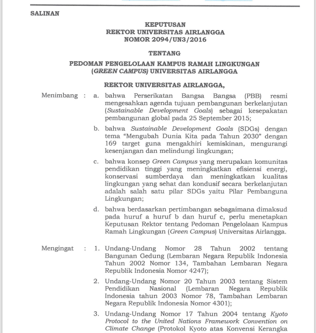 Kebijakan Terkait Lingkungan Berkelanjutan